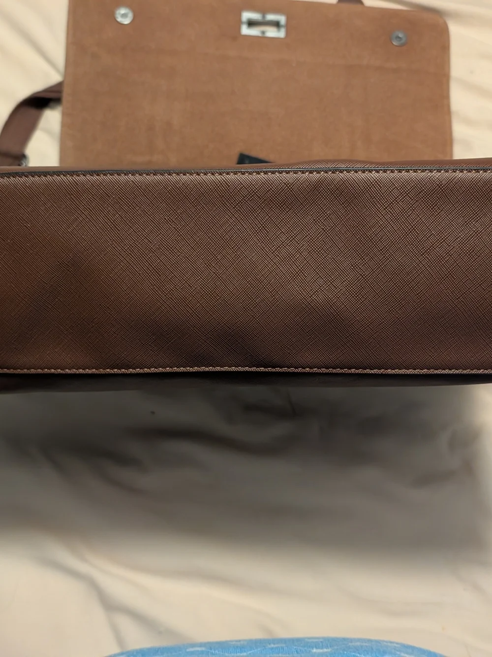 Brown Men's Leather-Style Briefcase Messenger Bag